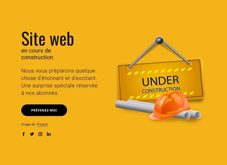 Notre site web en construction Modèle de site Web