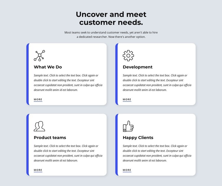 Meet customer needs Homepage Design