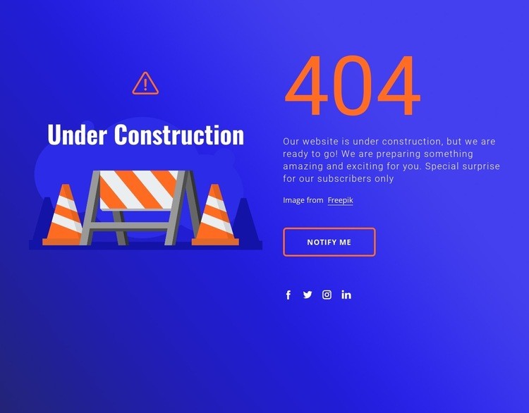 404 message Homepage Design