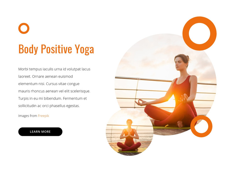 Body positive yoga Homepage Design