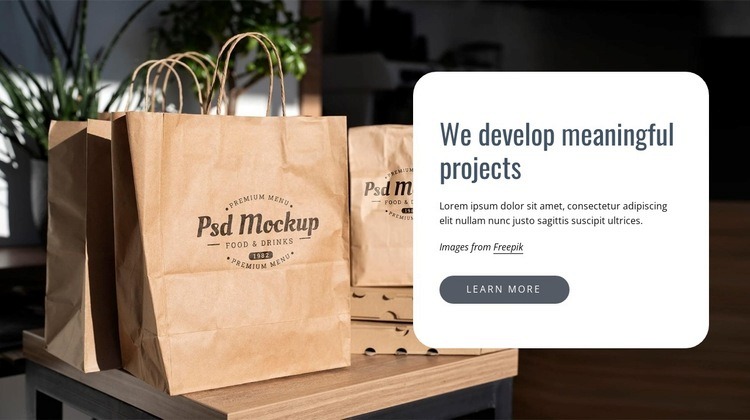We develop meaningful projects Homepage Design