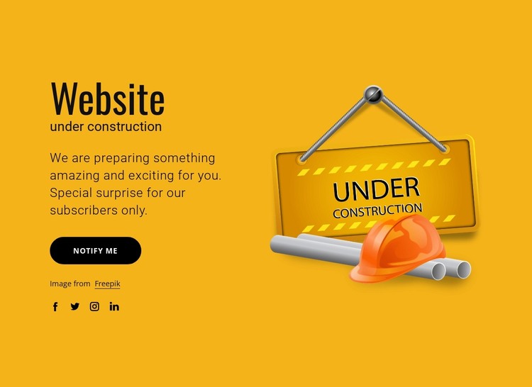 Our Website Under Construction HTML Template