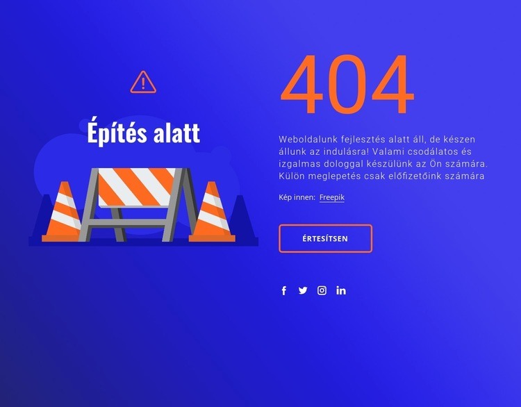 404 üzenet HTML Sablon