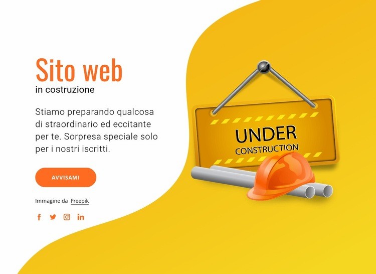 Il nostro sito web in costruzione Costruttore di siti web HTML