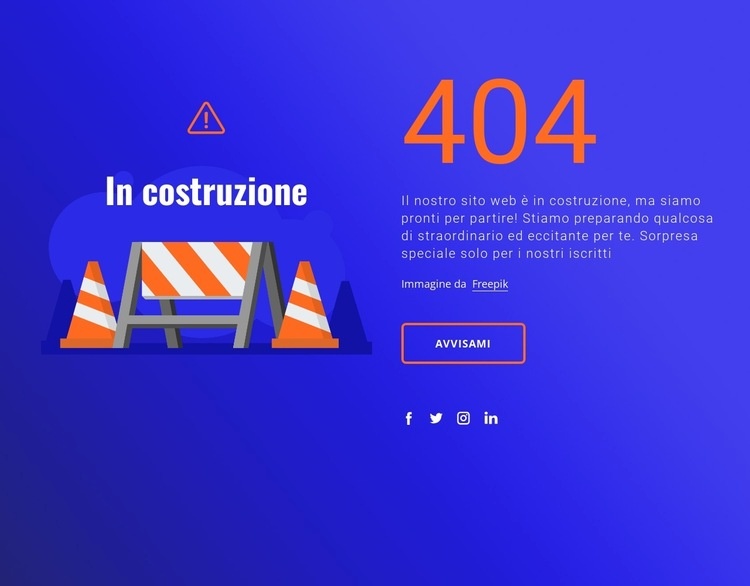 messaggio 404 Costruttore di siti web HTML