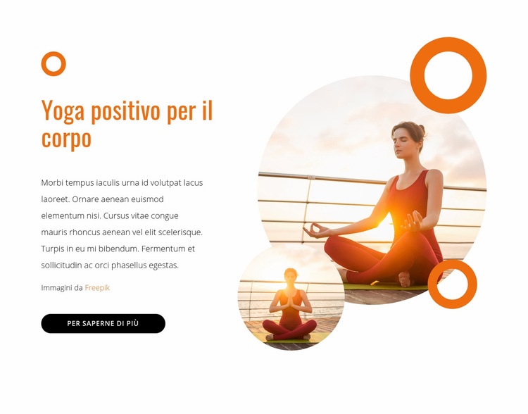 Yoga positivo per il corpo Mockup del sito web