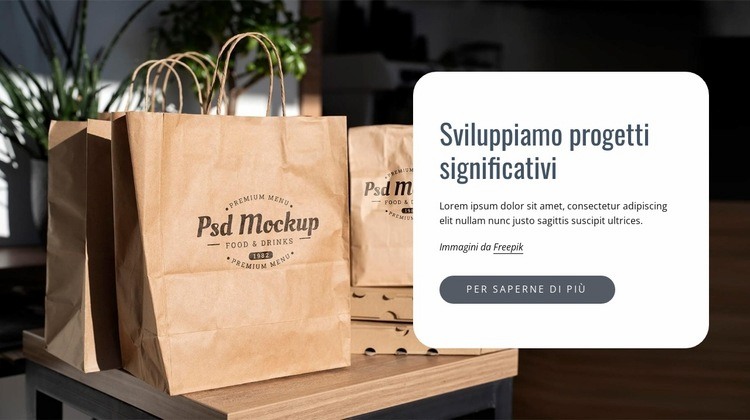 Sviluppiamo progetti significativi Mockup del sito web