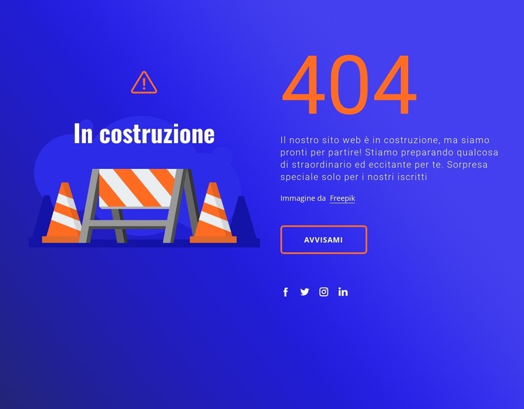 messaggio 404 Modello CSS