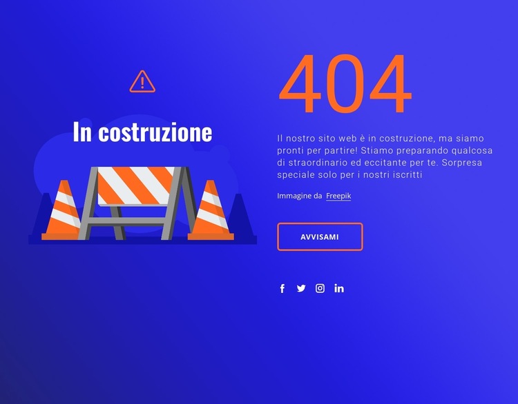 messaggio 404 Modello di sito Web