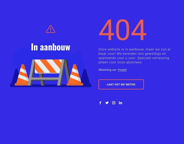 404 bericht Bestemmingspagina