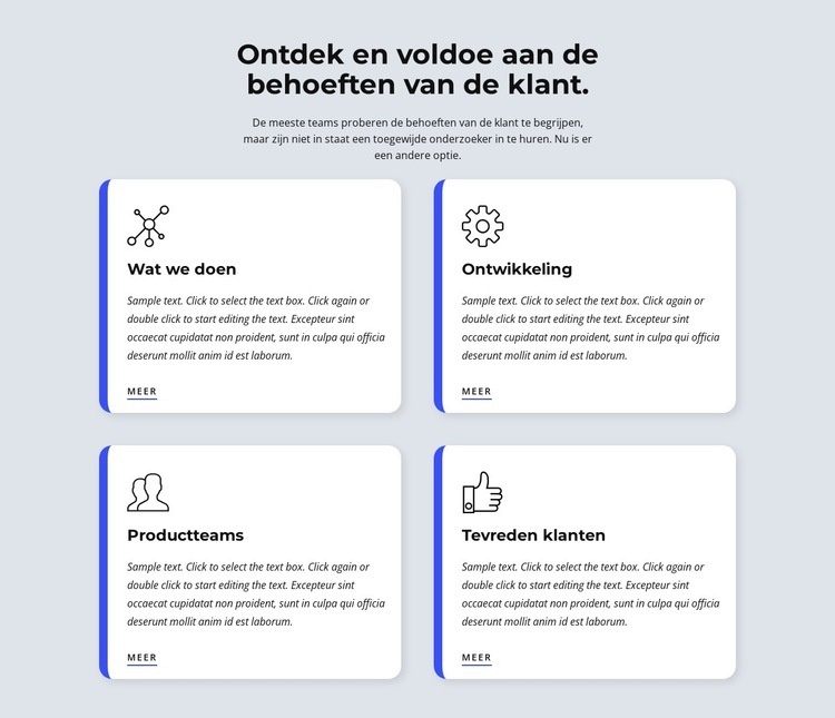 Voldoe aan de behoeften van de klant Html Website Builder