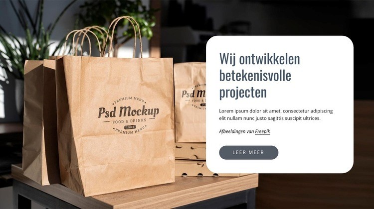 Wij ontwikkelen zinvolle projecten Html Website Builder