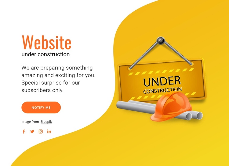 Our website under construction One Page Template
