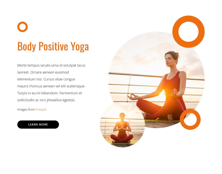 Body positive yoga One Page Template
