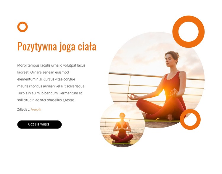 Pozytywna joga ciała Makieta strony internetowej