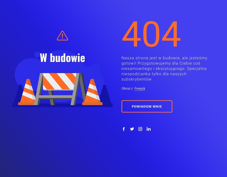 404 wiadomość Szablon CSS