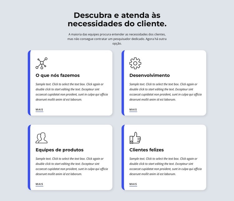 Atenda às necessidades do cliente Construtor de sites HTML