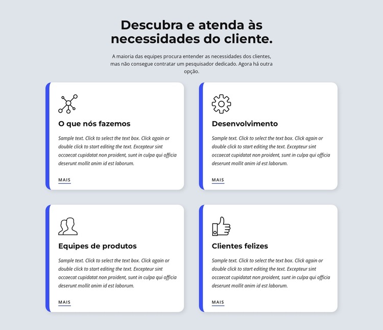 Atenda às necessidades do cliente Modelo de site