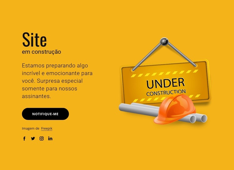 Nosso site em construção Modelo de site