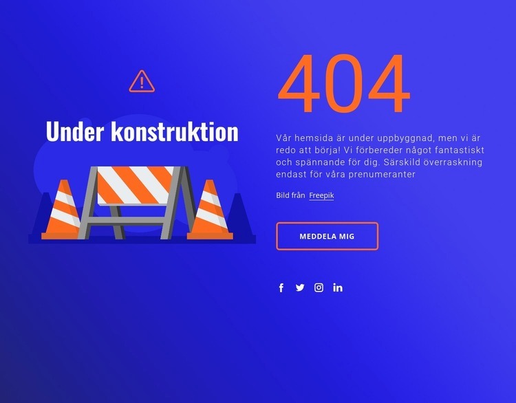 404 meddelande CSS -mall