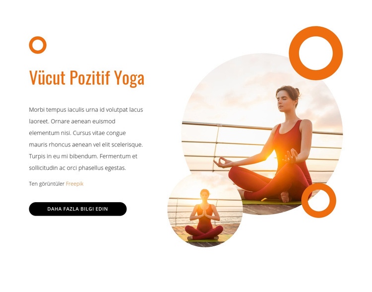 Vücut pozitif yoga Web Sitesi Mockup'ı