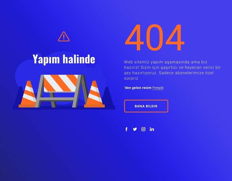 404 mesajı Web Sitesi Şablonu