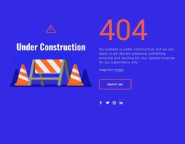404 Message - Web Page Mockup Template