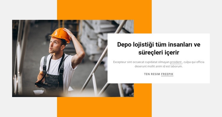 Depo lojistiği Web Sitesi Mockup'ı