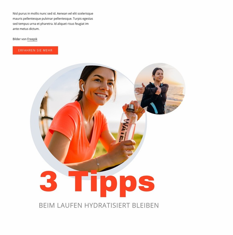 Beim Laufen hydratisiert HTML Website Builder