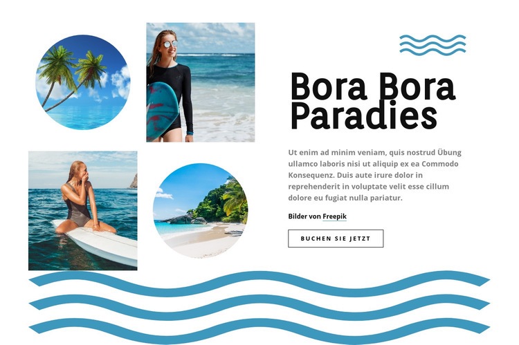 Bora Bora Paradies Website-Modell