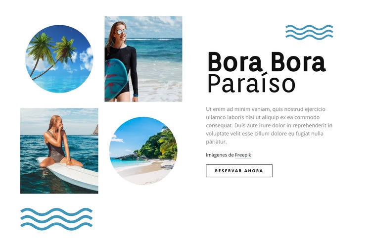 Paraíso de Bora Bora Página de destino
