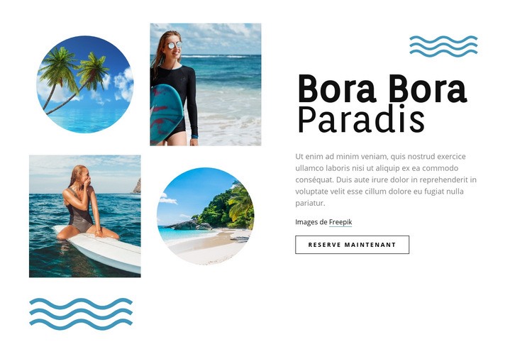 Paradis de Bora Bora Maquette de site Web