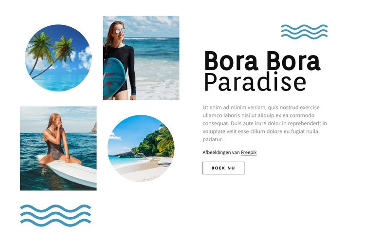 Bora Bora-paradijs Sjabloon voor één pagina