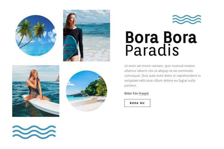 Bora Bora paradis Hemsidedesign
