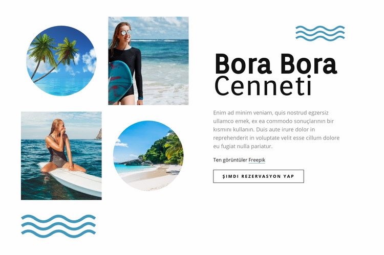 Bora Bora cenneti Bir Sayfa Şablonu