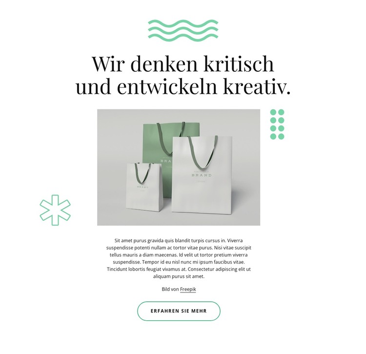 Wir entwickeln kreativ HTML-Vorlage