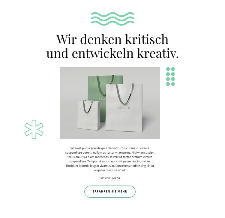 Wir entwickeln kreativ Website-Vorlage