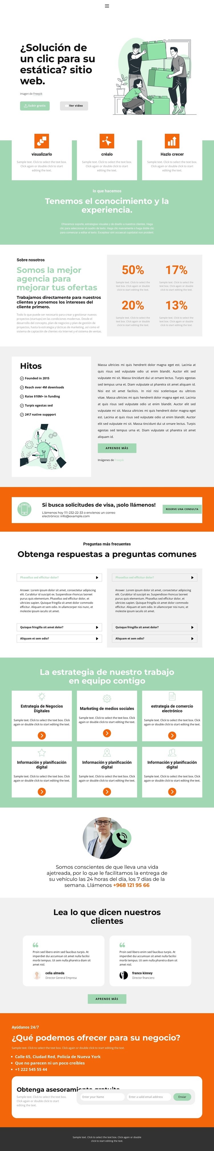 tiempo para los negocios Plantillas de creación de sitios web