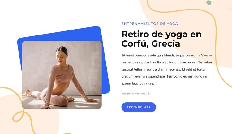 Retiro de yoga en Grecia Plantillas de creación de sitios web