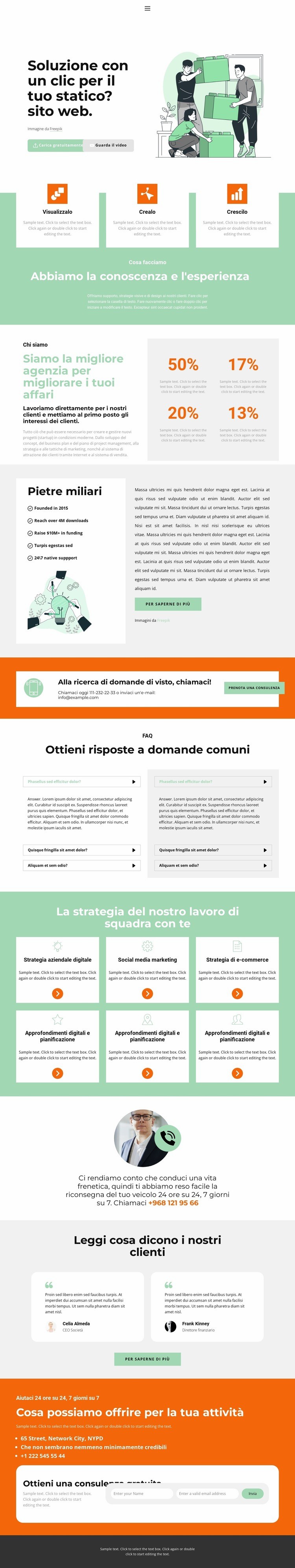 Tempo per gli affari Costruttore di siti web HTML