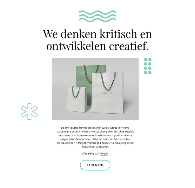 Wij ontwikkelen creatief HTML-sjabloon