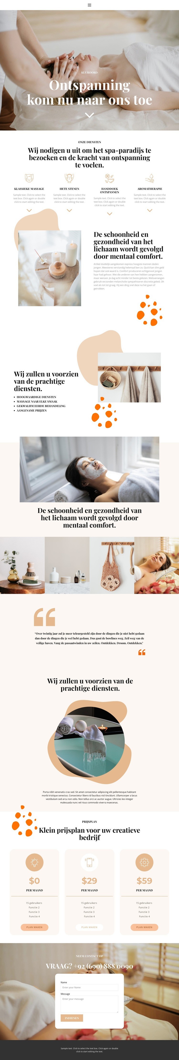 Tijd voor ontspanning Website ontwerp