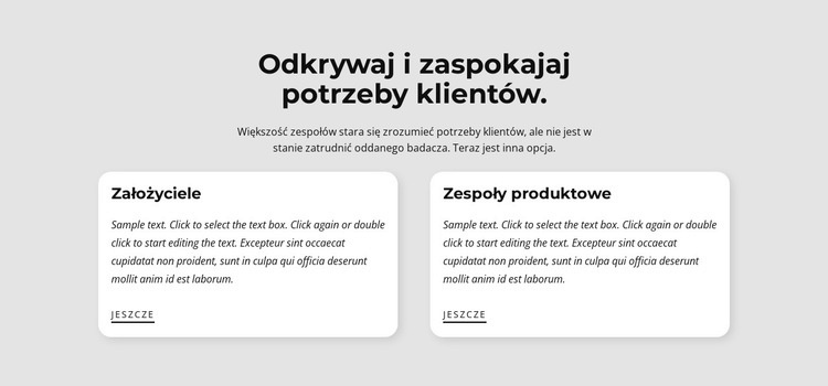 Rodzaje potrzeb klientów Makieta strony internetowej