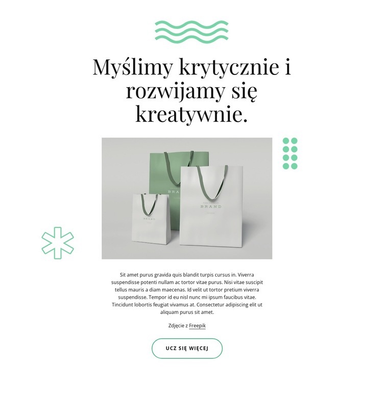 Rozwijamy się kreatywnie Makieta strony internetowej