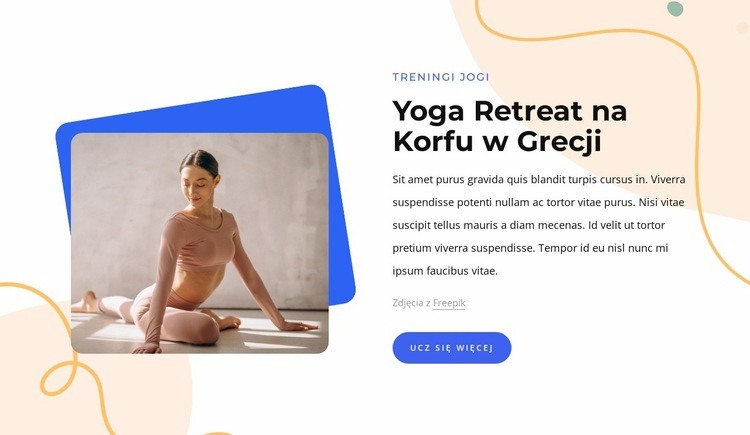Rekolekcje jogi w Grecji Makieta strony internetowej