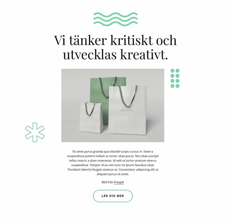 Vi utvecklas kreativt HTML-mall