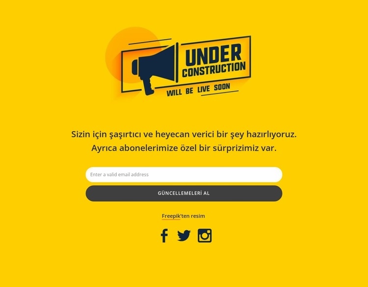 Abonelerimize sürpriz Html Web Sitesi Oluşturucu