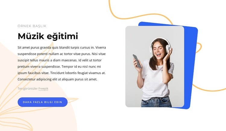 Müzik çevrimiçi eğitimi HTML5 Şablonu