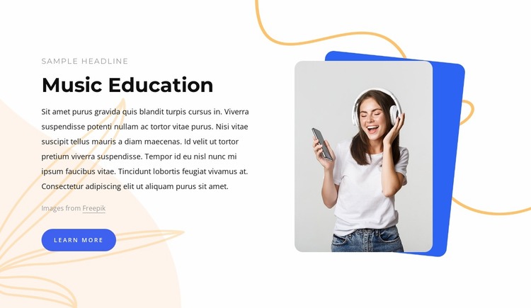 Music online education Website Mockup