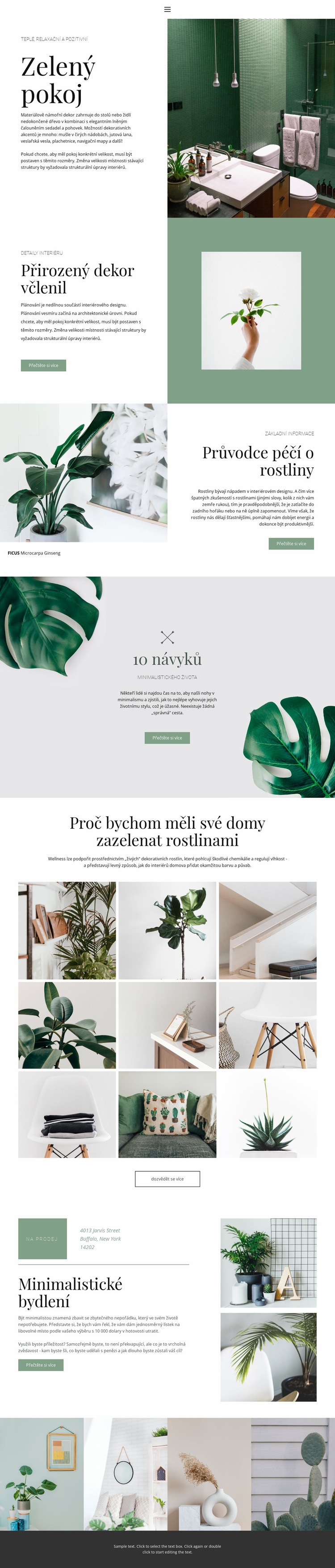 Zelené detaily doma Webový design